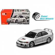 Pop Race 1:64 Mitsubishi Lancer Evolution IV White IDE Exclusive PR64-167