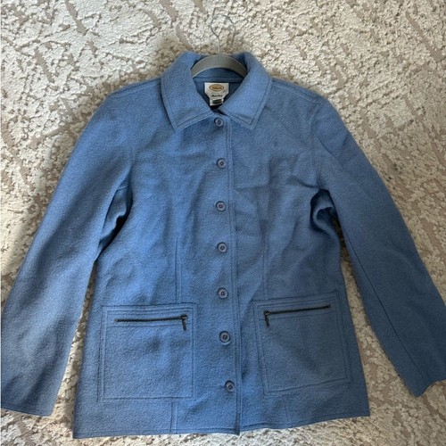 NWT Vintage Talbots Women’s Blazer Blue Aplaca wool size Large - Picture 9 of 10