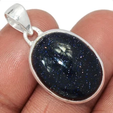 Synthetic Blue Sun Star 925 Sterling Silver Pendant Jewelry CP36214