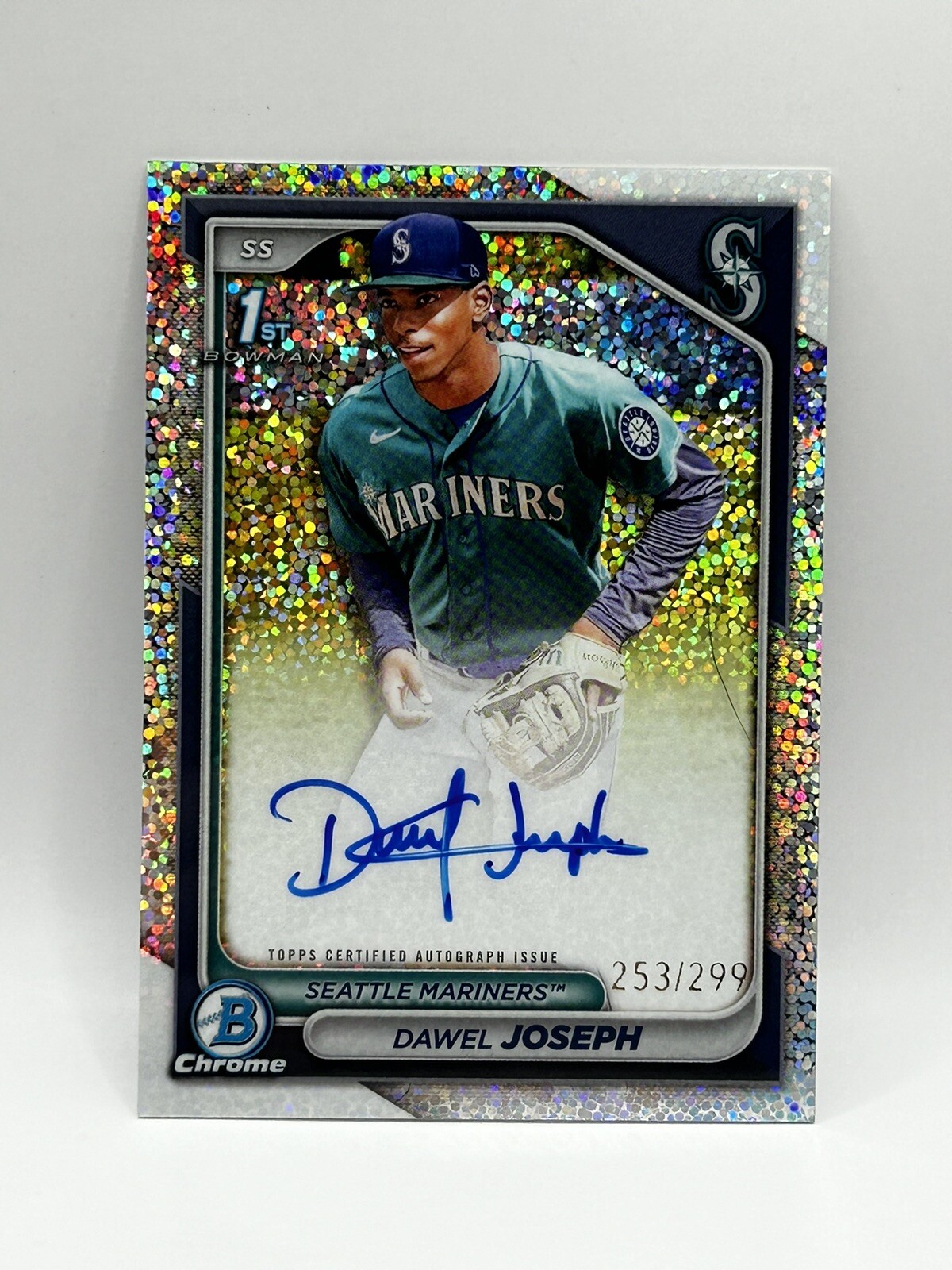 2024 Bowman Chrome Dawel Joseph 1st Auto Speckle Refractor /299 Mariners