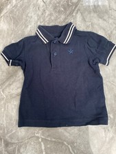 Next Navy Blue Star Print Polo Shirt Size 3-6 Months
