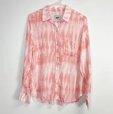 Rails Button Up Shirt Womens Size Small Josephine Coral Tie Dye Long Sleeve NWOT