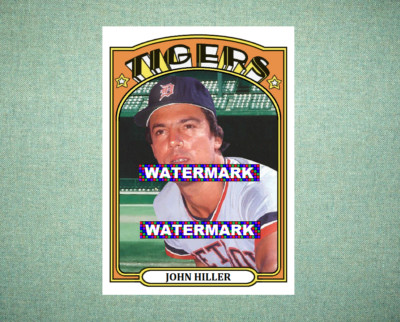 John Hiller Detroit Tigers 1972 Style Custom Baseball Art Card