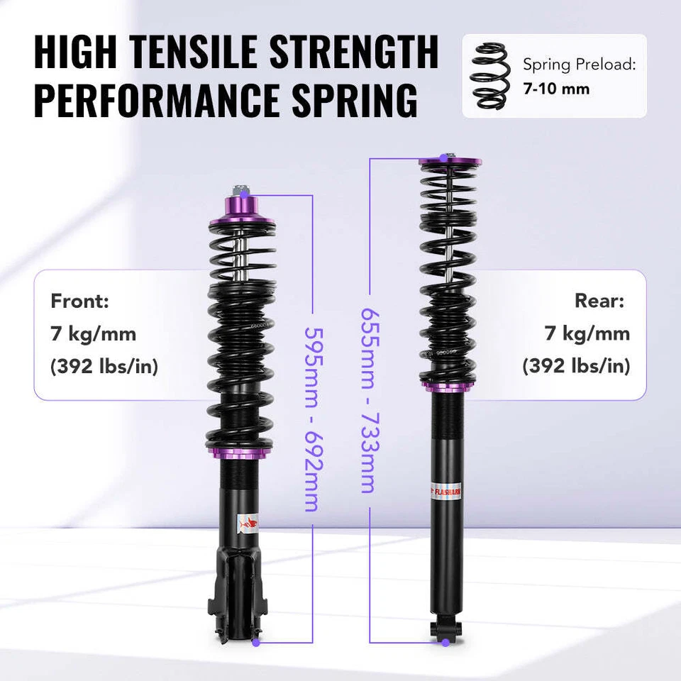 Lowering Kit Coilovers For Volkswagen Golf MK2 MK3 1985-2000 Jetta Mk2 1984-1998 - Image 4 of 4