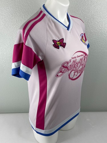 Camicia donna Sailor Moon Crystal piccola maglia bianca rosa ricamata - Foto 4 di 12