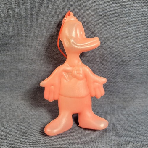 Disney Donald Duck Red Hollow Plastic Vtg Hanging Ornament Figure 4.5" Blow Mold
