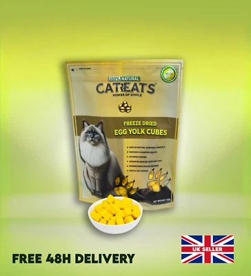 CATREATS 112G Bag Natural Freeze Dried Egg Yolk Cubes Treats Snacks, Quail For Cats Pets,