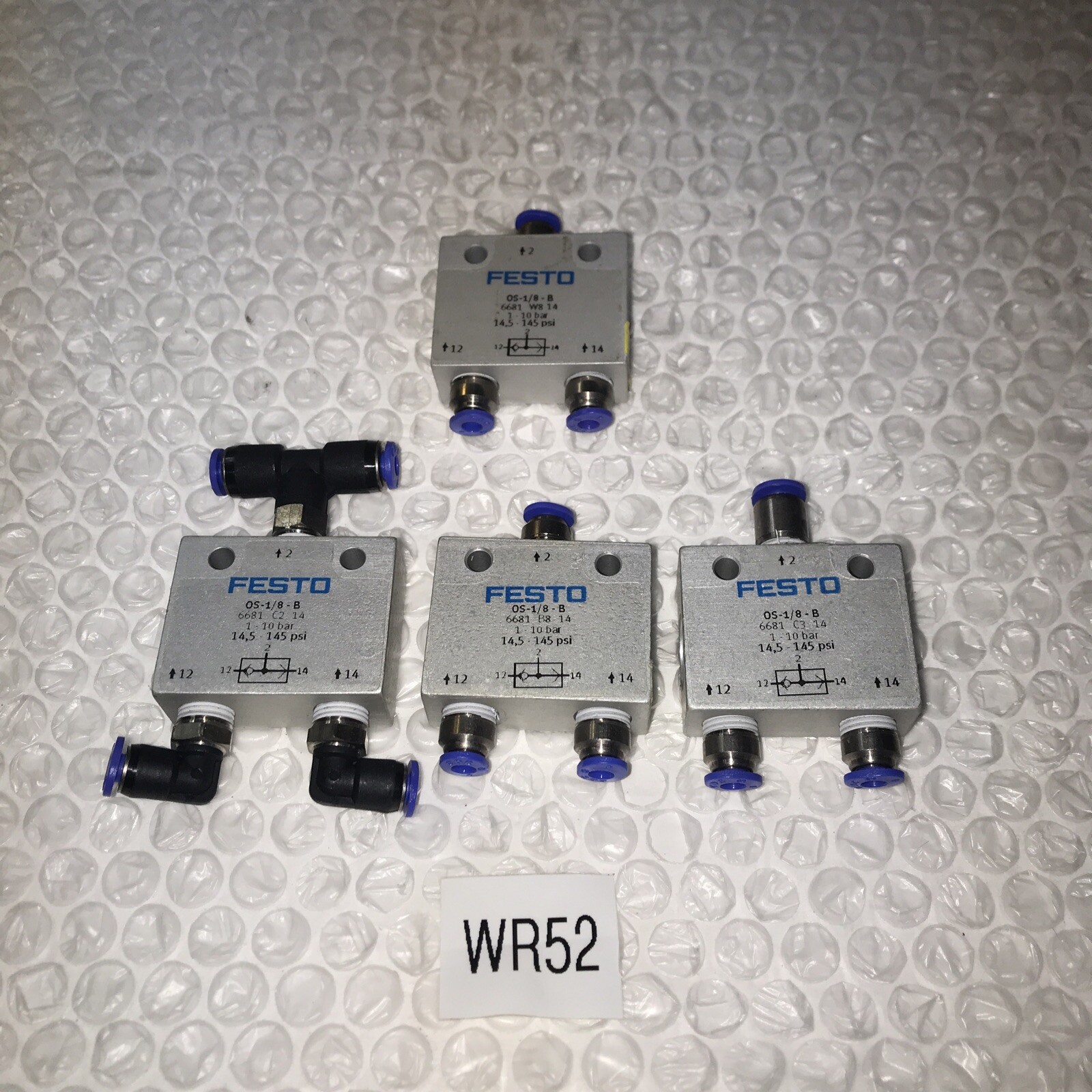 ** Preowned FESTO OS-1/8 B VALVE 6681 (Lot Of 4) #