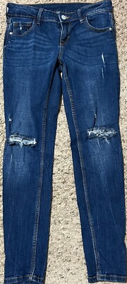 WOMENS OLD NAVY ROCK STAR MID RISE JEANS-SIZE 2 PETITE-DARK