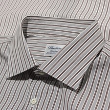 Stenstroms NWOT Dress Shirt Sz 17.5 44 Fitted in Gray Stripes 100 Cotton
