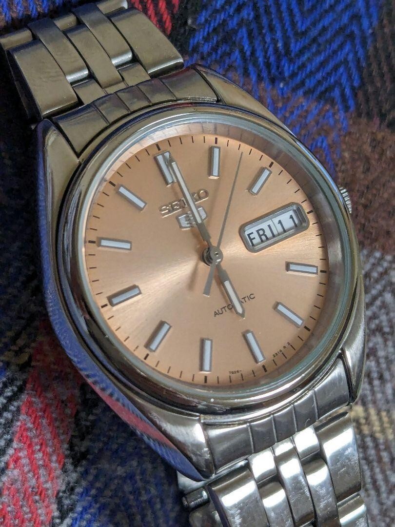 完動美品 SEIKO 5 貴重 サーモンピンク文字盤 裏スケ7S26-0430 2025年最新】seiko 7s26 0430の人気アイテム - メルカリ