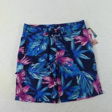 Kanu Surf Board Shorts Womens 4 Blue Purple Floral Boardshorts Swimwear 5493