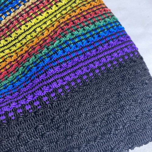 Crochet Bag Purse Rainbow Black Pride Knit Handmade Boho Lined Hobo Floyd - Picture 2 of 12