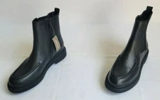 Womens Size 7.5M Black Franco Sarto L-Jimmie Leather Ankle Boots