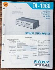 Sony TA-1066 Amplifier Service Manual Original 
