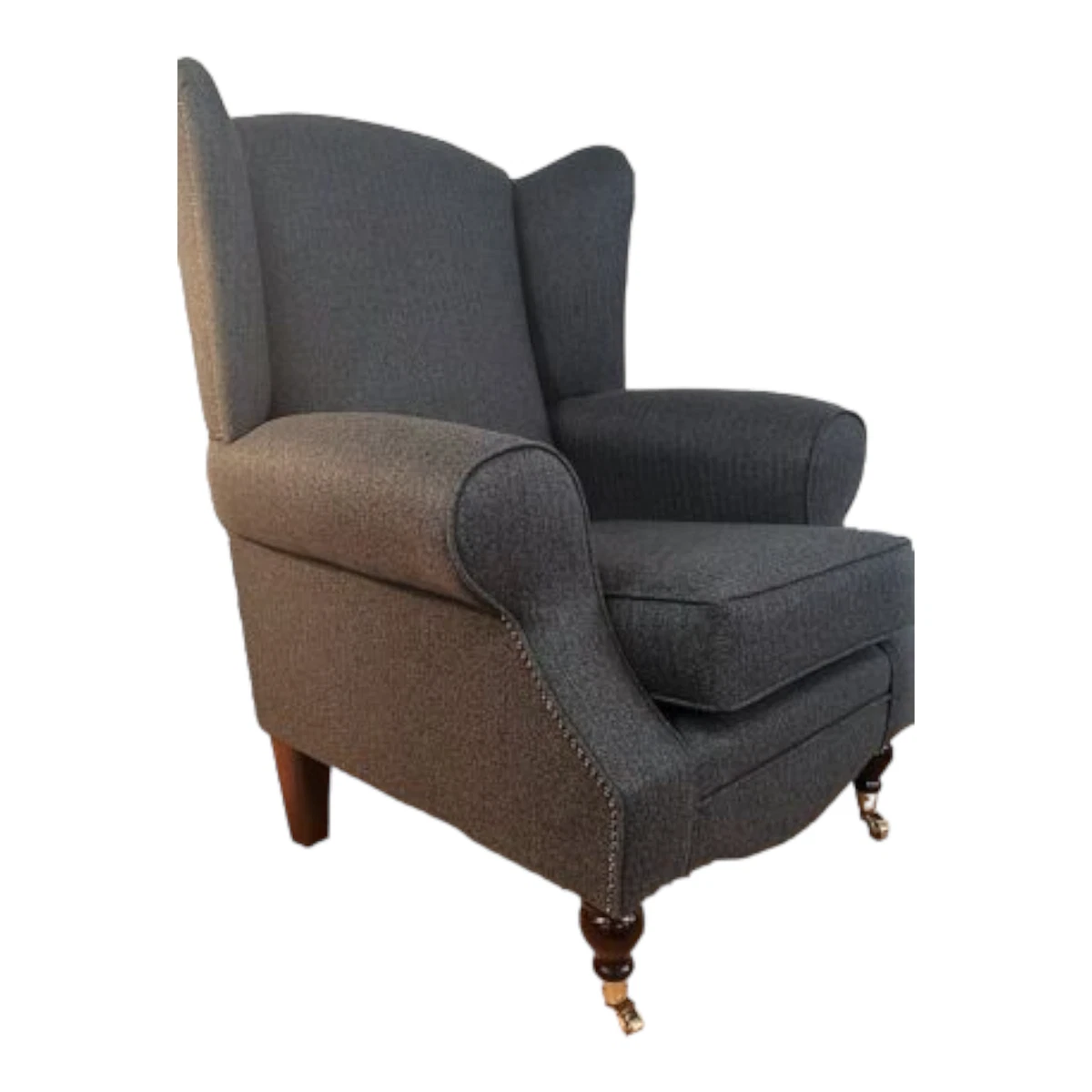 Dark grey wingback chair new arrivals