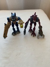 Lot Two McDonald's Lego Bionicle 2000 Figures Glowing Eyes Brown Black Gold