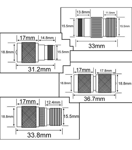 RF Coaxial Adapter Connector Kit N Male/Female to UHF PL-259 SO-239 M/F Straight - Zdjęcie 6 z 9
