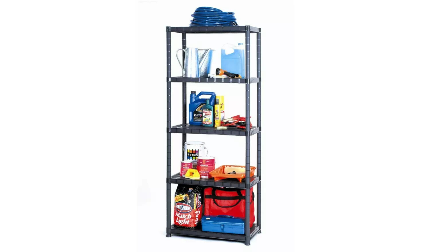 5 Tier Plastic Shelving Unit eBay