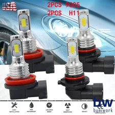 4PCS  9005+H11 LED Headlight Super Bright Bulbs Kit 6500k White High/Low Beam