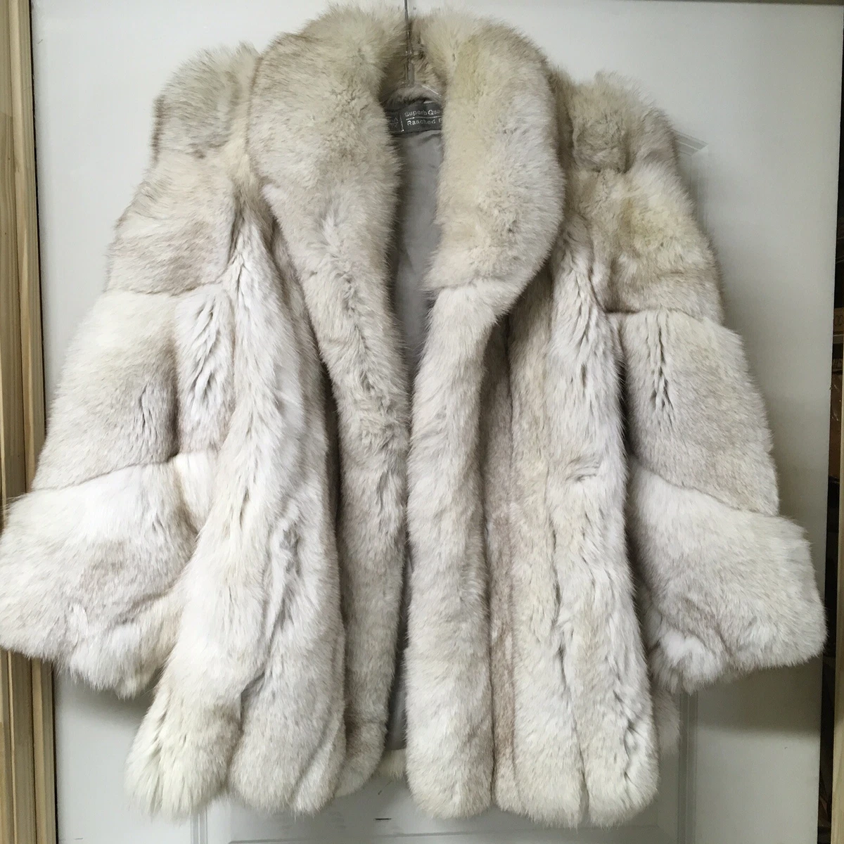 Saga Fox Fur Superb Quality Ranched Fox Quarter Length Coat Evening Coat M/L
