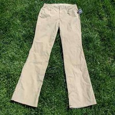 Eddie Bauer women's khaki pants size 10 curvy bootcut tall cord trouser beige