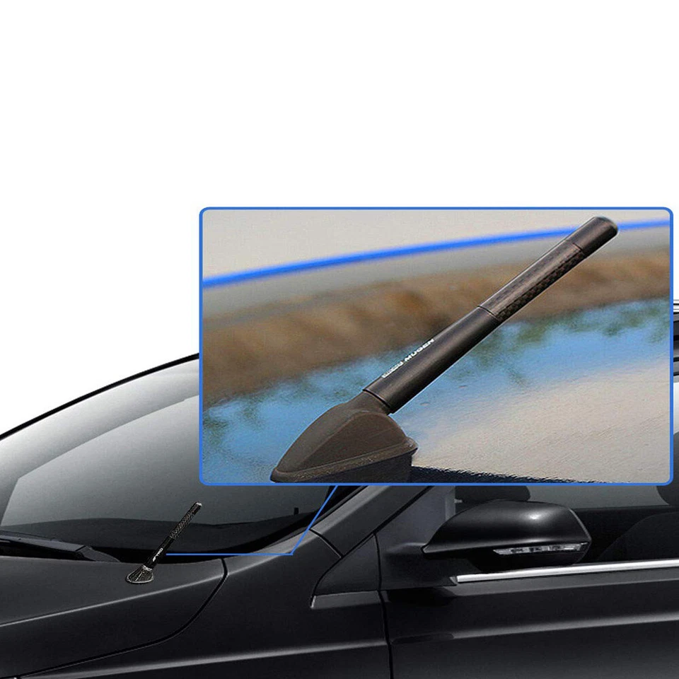 Nova antena curta 4,7 polegadas fibra de carbono preta rádio AM FM compatível com Mercedes-Benz - Imagem 3 de 4