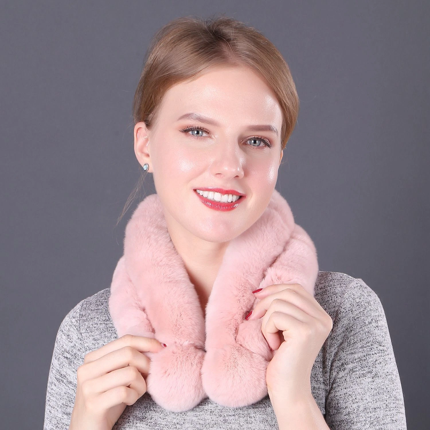 Real Rex Rabbit Fur Scarf Women Winter Warm Neckerchief Fur Pompom Soft
Opens in a new window or tab