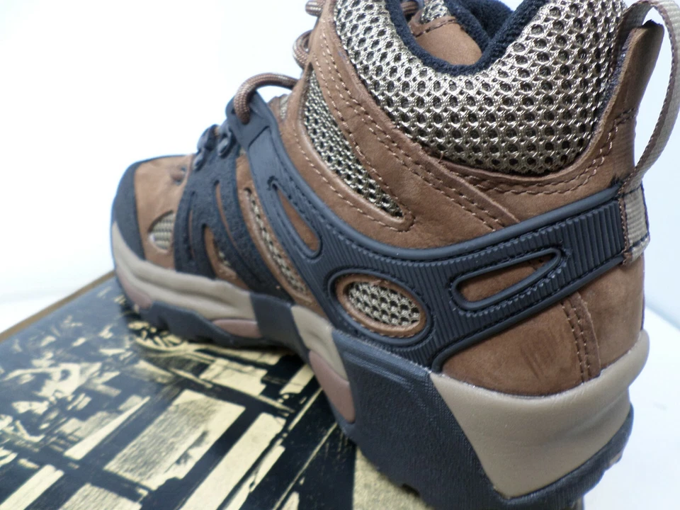 Oliver Botas Punta de Acero Cuero y Malla Para Hombre Industrial Senderismo Medio Tobillo Marrón Foto 4 de 4