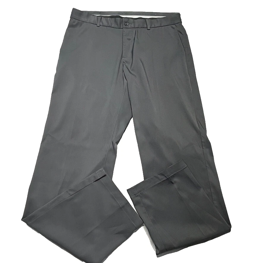 Nike Pantaloni Golf Uomo 34 Grigio Flat Front Dri Fit Leggeri Swoosh Chino 34x32