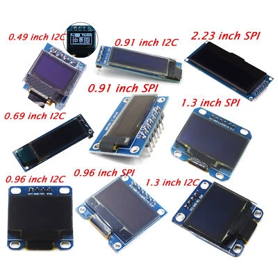 GCSUPERMARKET 0.49/0.69/0.91/0.96/1.3/2.23 inch OLED Display Module IIC I2C Screen for Arduino