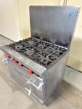 "VULCAN 36L" NATURAL GAS HEAVY DUTY COMMERCIAL 6 BURNER STOVE WITH OVEN