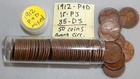 50 Coin Lot 1912 P & D Lincoln Wheat Cents Coins 1c US Pennies Average Circulate