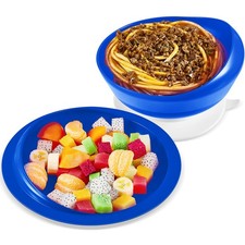 1 Set Adaptive Spill Proof Scoop Bowl and Plate Set with Suction Base Non Ski...