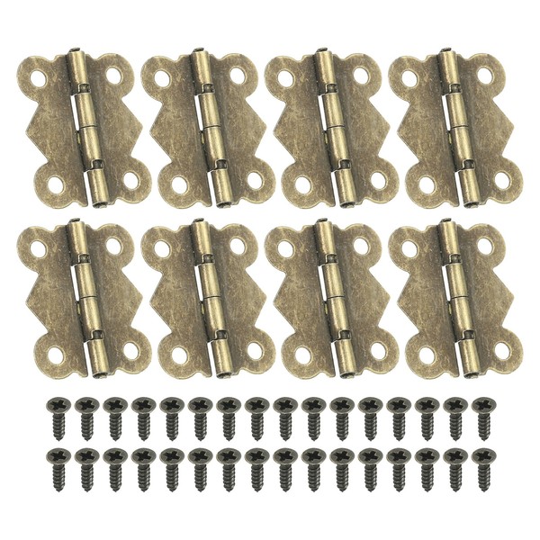 "Schmuckschatullen-Scharniere 1-1/4\", 8Stk 90-Grad Schmetterlingsscharniere Braun"-image