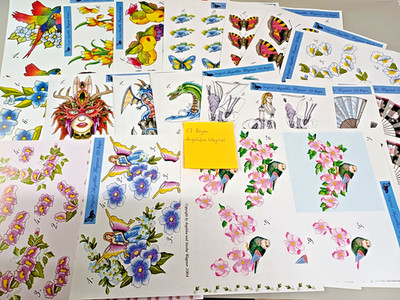 17 neue 3D Bastelbögen Angelika Wagner Ostern Blumen Engel Konfirmation Karten