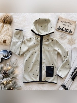 Helly Hansen Reversible Hooded Jacket Cream Navy Print Full Zip