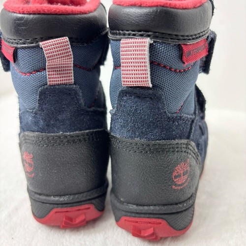STIVALI DA NEVE IMPERMEABILI TIMBERLAND BLU SCURO E ROSSO BAMBINO GROTTA POLARE taglia 5 - Foto 5 di 13
