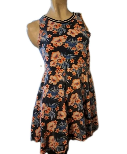 UNDERCOVER Abito Victoria Secret Rosa LG Brillante Stampa Floreale Elasticizzato Tshirt Materiale Spiaggia