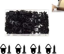 Metal Triangular D Ring Picture Hangers, 50 Pcs Triangle Hooks with Screws, Meta