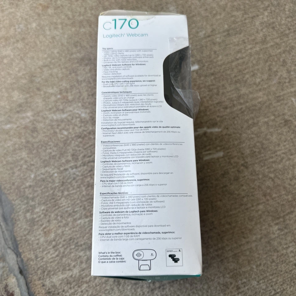 Logitech C170 Webcam 5MP USB 2.0 Pc Video Camera Windows - New And Sealed - Image 3 of 4