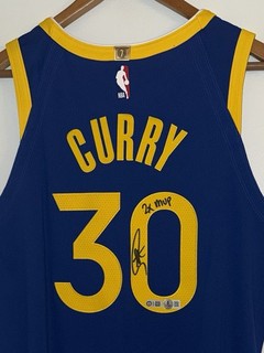 Stephen Curry "2x MVP" Signed Warriors Nike ADV NBA Authentic Jersey USASM & BAS