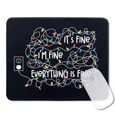 ZEIKAEYR Funny Christmas Lights Mouse Pad Gifts - It's Fine I'm Fine...