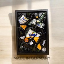 Fanta Flaschen Wandbild Upcycling Glas Kunst Bild Deko Geschenk Rahmen, 20x30cm