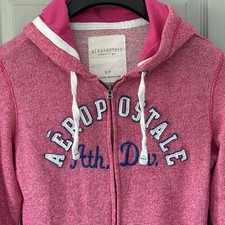 A ropostale Full Zip Hoodie Sweatshirt Womens Small Pink Long Sleeve