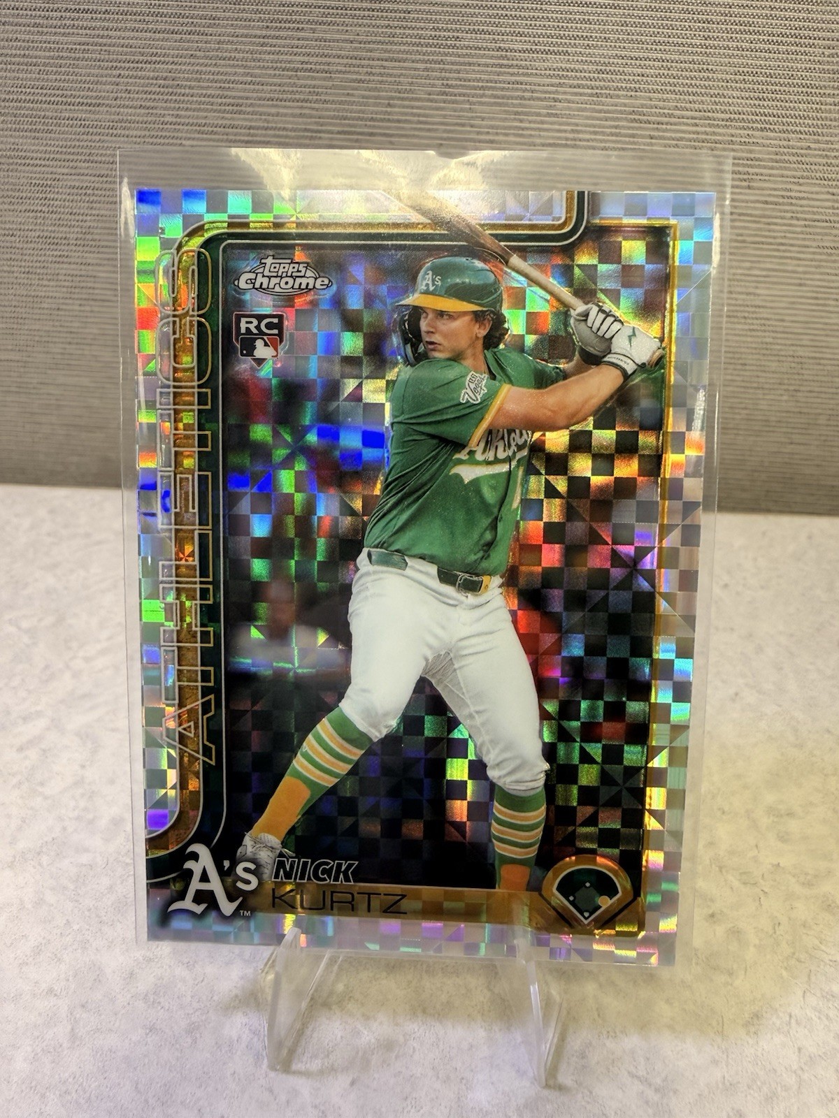 2025 Topps Chrome Update #USC178 Nick Kurtz X-Fractor Refractor Rookie RC A's