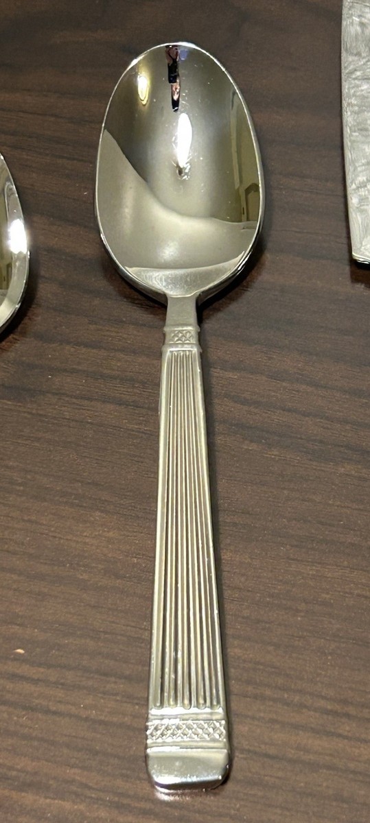 Mikasa Prisma Crystal Clear Lucite Gold Banded Stainless Steel Flatware G4500 eB