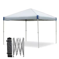 10 Ft. X 10 Ft. Gray Pop-Up Canopy Tent with Roller Bag Portable Instant Shade C