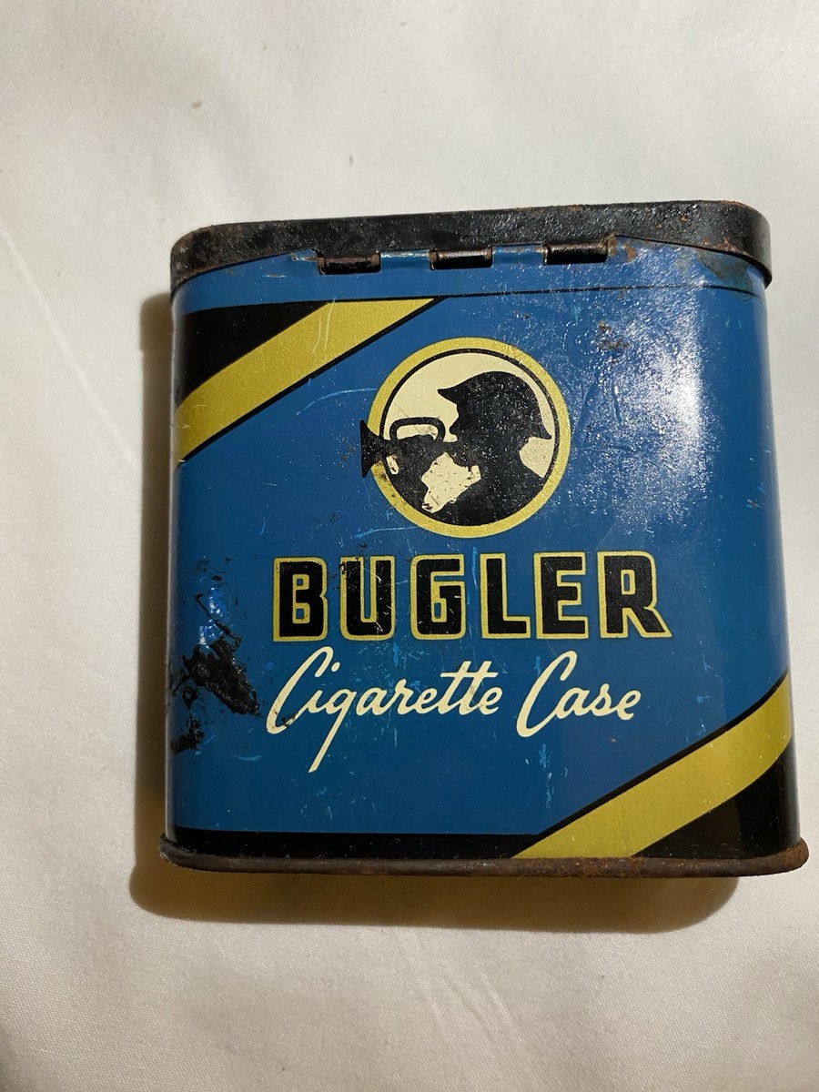 cigarette container crossword Vintage Bugler Cigarette Case, For Rolled Cigarettes, Tin Metal,  1930’s-1950’s