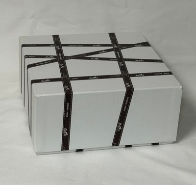 Authentic Hermes Voyage D'Hermes Perfume EMPTY White & Brown Gift Box - New